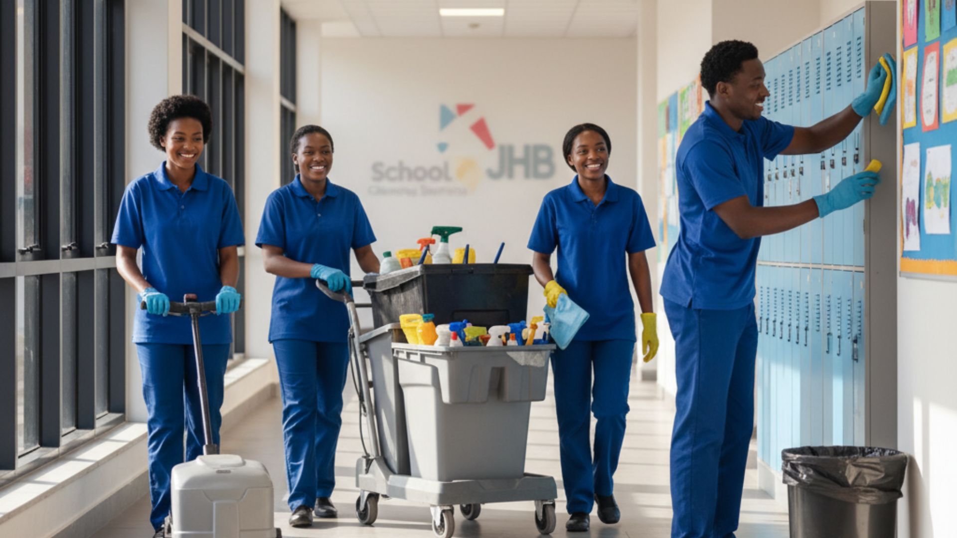 Professionele schoonmaak in een school